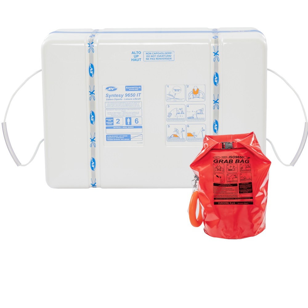 Life Raft Over 12 Mile Eurovinil ISO 9650 + Grab Bag - Eurovinil rafts ...