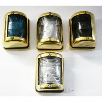 Street light in polished brass