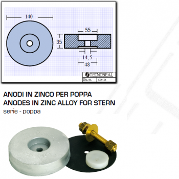 Zinc anode for stern
