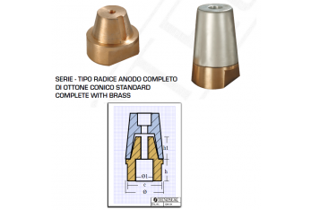 Ogive Zinc Anode Complete with Conical Brass