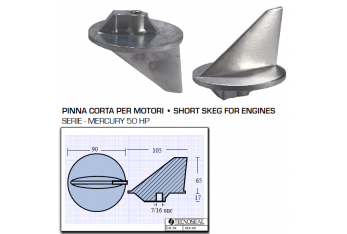 Short fin for Mercury engines 50 HP