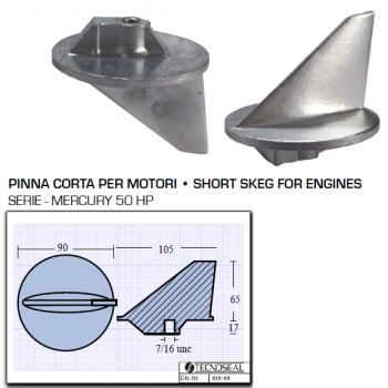 Short fin for Mercury engines 50 HP