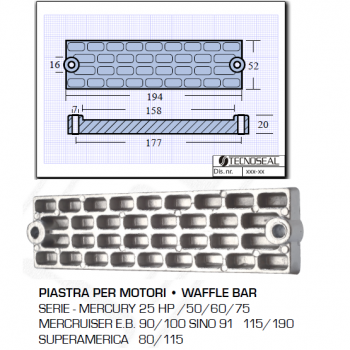 Plate for Mercury Mercruiser Superamerica Engines