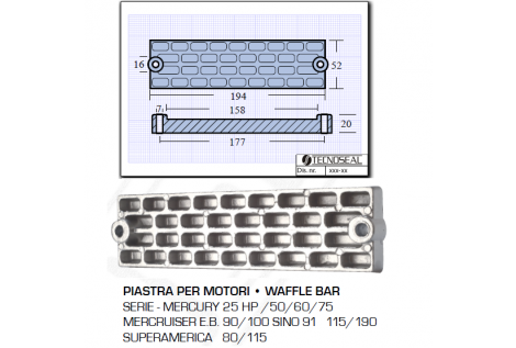 Plate for Mercury Mercruiser Superamerica Engines