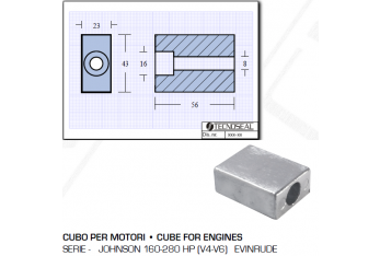 Cube for Johnson Motors 160 280 HP Evinrude