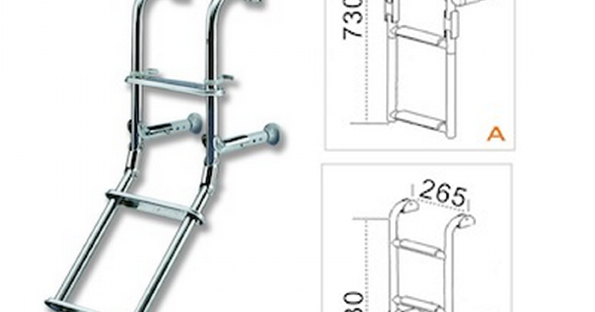 Folding ladder Tau - Stern and bow ladders - MTO Nautica Store