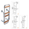 Kappa stainless steel ladder Wooden steps 3, 4 or 5 steps