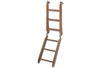 6-step wooden ladder with safety hooks