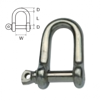 Standard shackle in AISI 316 stainless steel