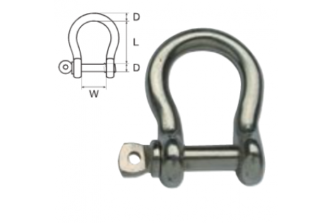 Omega Cetra Lyre Shackle in AISI 316 Stainless Steel