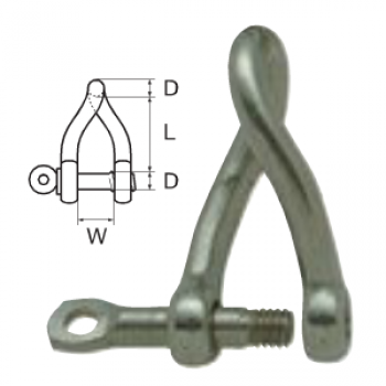 Twisted Shackle in AISI 316 Stainless Steel