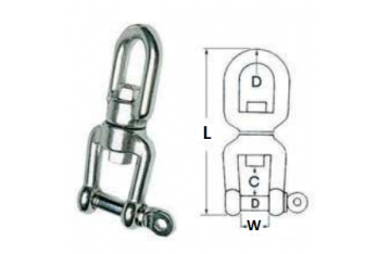 Eye and Shackle Swivel in AISI 316 Stainless Steel