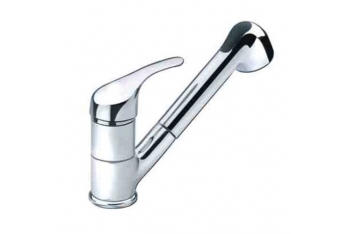 Chrome Single Lever Mixer + Pull-Out Chrome Shower