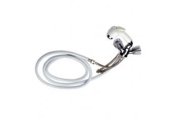 White Lever Hand Shower Mixer and 2.50 m Pipe