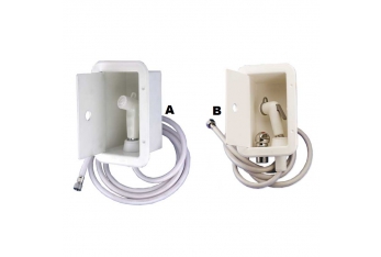 Container with shower door and flexible hose 2.5 m