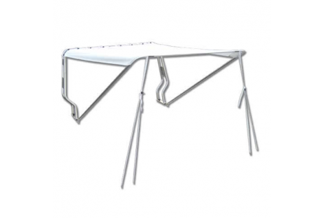 Telescopic sun canopy for boats equipped with roll-bar