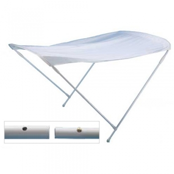 Sun awning canopy in white painted aluminum