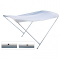 Sun awning canopy in white painted aluminum