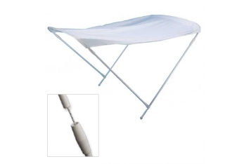 Canopy Sun Shade In White Painted Aluminum Strong White Tarpaulin