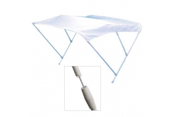 Canopy Sunshade 3 Arches in White Painted Aluminum White Cloth