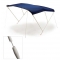 Canopy Sunshade 3 Arches in White Painted Aluminum Blue Cloth