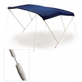 Canopy Sunshade 3 Arches in White Painted Aluminum Blue Cloth
