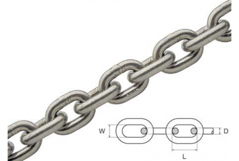 Stainless steel chain for winches