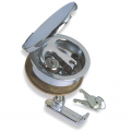 Chromed brass flush hatch lock Ø mm.84