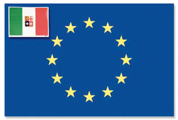 EUROPEAN ADHESIVE FLAG 11X16 CM