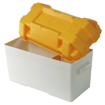 Battery box white/yellow moplen 120 A 