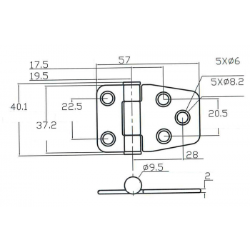 STAINLESS STEEL HINGE WITH CLUTCH MM.37X57