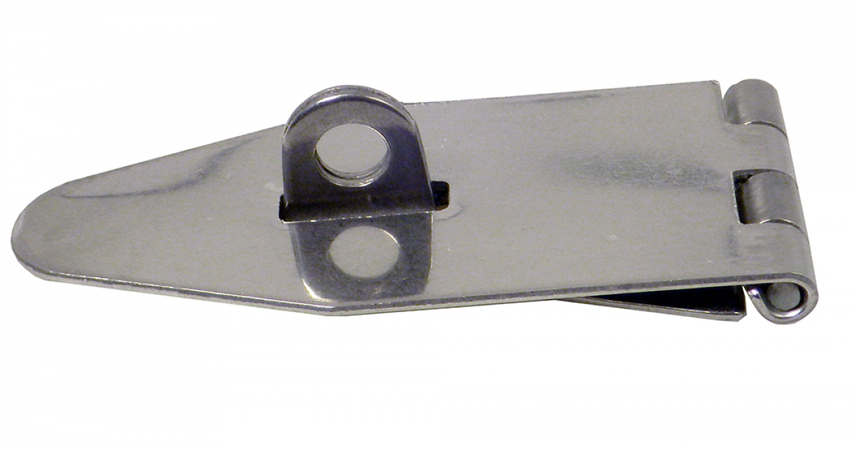 Large hasp and staple with padlock eye Stainless steel and brass