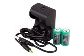 Exposure Charger for 2 CR123 batteries Rechargeable.