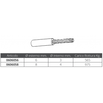 STAINLESS STEEL ROPE COATED Ø MM.3X6
