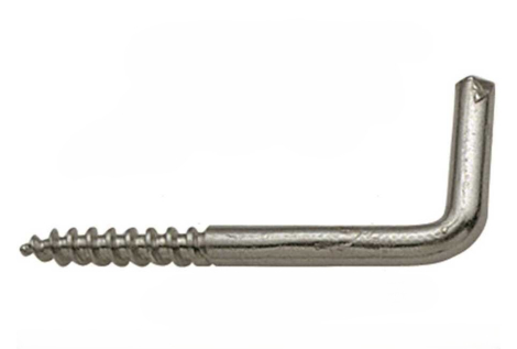L screw hook 50mm s/steel