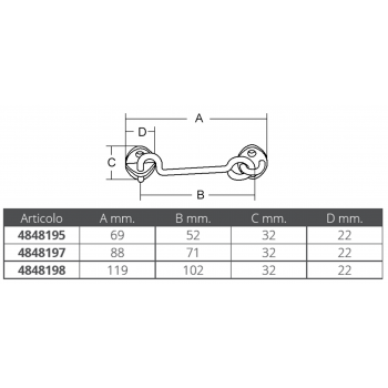 STAINLESS STEEL DOOR HOOK MM.75