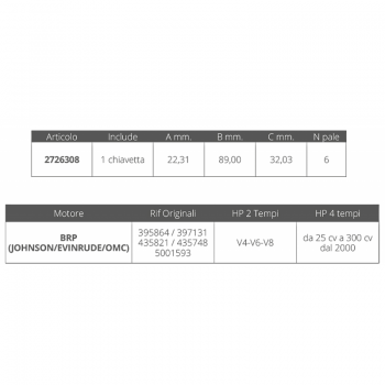 IMPELLER JOHNSON / EV. 2T V4-V6