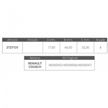 IMPELLER RENAULT 48300006/7