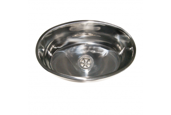 OVAL STAINLESS STEEL SINK MM.385X265x135