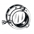 Opening circular plastic porthole