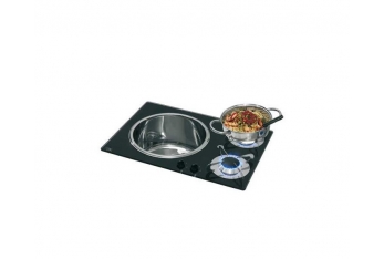 2-burner hob with sink