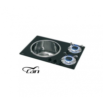 2-burner hob with sink