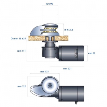 Italwinch SMART 700W INOX Vertical Windlass