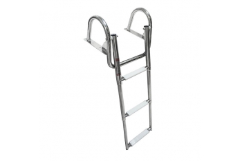 Telescopic ladder in removable and folding stainless steel