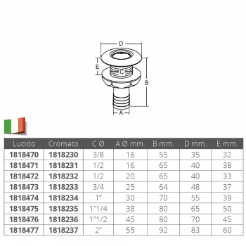 SEA DISCHARGE WITH PORT. 3 / 8X15