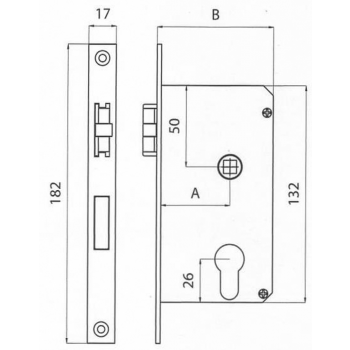 RECESSED LOCK OTT. CROM