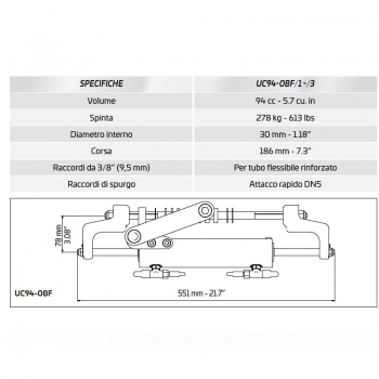 HYCO-OBF / 1 steering wheel up to 150HP Ultraflex