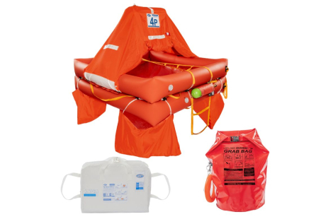Liferaft syntesy 9650 italia with grab bag